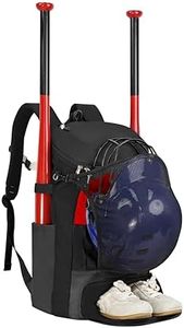 TPAID Baseball Backpack Softball Bag: 2 Bat Adult Youth Lightweight - Dry Wet Separation Compartment Shoe Glove Storage Helmet Holder Equipment Fence Hook College Team Backpack Black