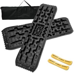 YATOINTO Off-Road Traction Boards with Jack Base,Recovery Boards for 4WD 4X4 Mud,Sand,Snow,Rock Tracks. Pair Recovery Tracks Tire Traction Mats with 2 Straps&Storage Bag for RV Truck Jeep SUV,Black