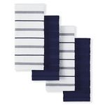 KitchenAid Albany Kitchen Towel Set, 16"x26", Cobalt Blue/White, 4 Piece