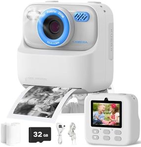 ZONEY Instant Print Camera for Kids, Christmas Birthday Gifts for Girls Boys, HD Digital Video Cameras for Toddler, Portable Toy for 4 5 6 7 8 9 10 Years Old Children Boys Girls (White)