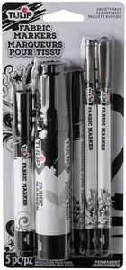 Tulip T33702 Fabric Markers 5Pc Variety Black