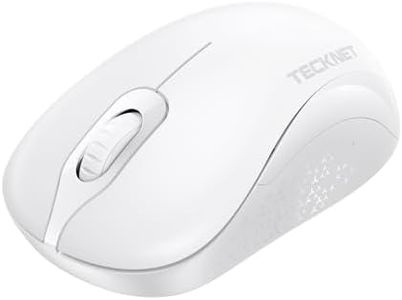 TECKNET Wireless Mouse for Laptop, 2.4GHz Computer Mouse 3 Adjustable DPI Office Cordless USB Mice with Receiver,Small to Medium Sized Hands Compatible with PC, Laptop, Desktop,White