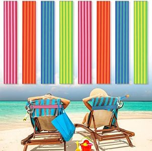 Paquete de 8 bandas de toalla para sillas de playa, clips de toalla de crucero para salón, playa, piscina, sillas, soporte de correa de toalla, elástico, resistente al viento, accesorios de playa para