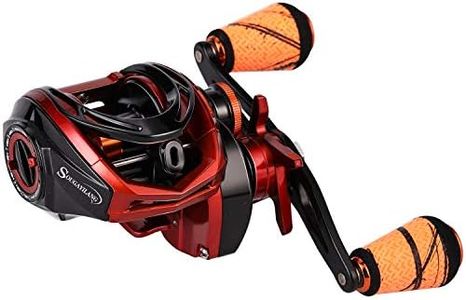 Sougayilang Baitcasting Reel 18LB Carbon Fiber Drag Baitcasters Unequaled Affordable High-tech Innovation Baitcast Fishing Reels - Orange - Left Handed