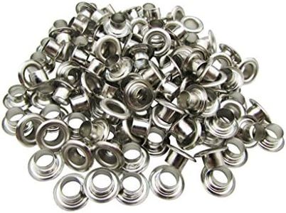 Amanaote 3mm Internal Hole Diameter Silvery Eyelets Grommets with Washer Self Backing Pack of 200 Sets