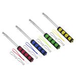 PATIKIL 1.2M/4Feet Telescopic Handheld Flagpoles, 4Set Retractable Teachers Pointer Stick Banner Flag Pole with Sponge Handle for Tour Guide Teaching Red,Blue,Green,Yellow