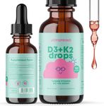 Kids Vitamin D Drops - Vitamin D for Kids - Tasty Childrens Vitamin D3 K2 Drops - Kids Immune Support & Bone Health - 1,000 IU Toddler Growth Formula - Peppermint Flavor