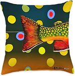 Fly Fishing Throw Pillow Brook Trout Home Decor by Black Fly Throw Pillow