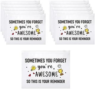 100 Pcs Inspirational Gifts for Girls Women Travel Cheer Makeup Bag Bulk Loved Quotes Cosmetic Bags with Zipper Thank You Encouragement Birthday Gift Bag for Nurse Teacher Friend (You're Awesome)