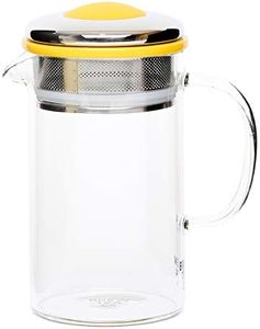 Brew Tea Company - Yellow Tea Pot - Glass Tea Pot for One - 400ml