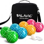 100mm Resin Bocce Ball Set Multicolor Balls w Pallino, Carry Bag, Measuring Tape - Perfect for Backyard, Beach, Parties, Lawn Games with Families & Friends, 2-8 Players Entertainment