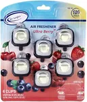 Air Jungles Ultra Berry Scent Car Air Freshener Clip, 6 Car Freshener Vent Clips, 4ml Each, Long Lasting Air Freshener for Car, Up to 180 Days Car Refresher Odor Eliminator