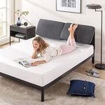 ZINUS Avery 25 cm Platform Bed Frame with Reclining Headboard | Cushioned Adjustable Headboard with Customizable Height | Wood Slat Support | Easy Assembly | King | Dark Grey