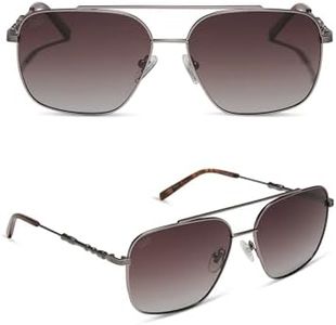 DIFF | Star Wars Han Solo 2.0 Navigator Sunglasses for Men and Women | UV400 Polarized Protection | Brushed Dark Blaster Grey Metal + Brown Gradient