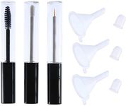 3 PCS Set 10ml Empty Mascara Tube 10 ml Eyeliner Bottle 10 ml Lip Gloss Container with 3 Nos. Rubber Inserts and 3 Nos Funnels