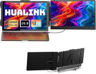 hualink Laptop Screen Extender 14" FHD 1080P IPS Clip on Monitor Extender Portable Dual Screen Laptop Extra Display Extended Monitor for 13.3-17" Laptops Compatible with Windows Macbook Chrome
