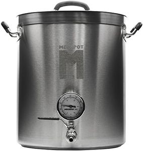 Northern Brewer - MegaPot Stainless Steel Brew Kettle with Volume Markings (8 Gallon w/Valve and Thermometer)