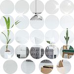 Set of 24 Acrylic Round Mirror Plate Circle Mirror Trays Wedding Centerpieces for Tables Self Adhesive Non Glass Mirror Stickers for Home or Wall Decor Candle Crafts (10 Inch)