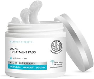 Acne Treatment Pads- Contains Salicylic, Glycolic, & Lactic Acid for Face & Body. Eliminates Oily Skin, Clogged Pores & Cystic Breakouts. Remover for Dark Spots, Whitehead & Blackhead Pimples.