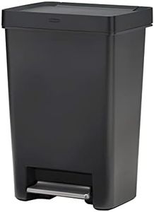 Rubbermaid Premier Series II Step-On Trash Can for Home and Kitchen, with Lid Lock and Slow Close, 13 Gallon, Charcoal, for Home/Kitchen/Hotel/Lobby/Office