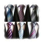 WeiShang Lot 6 PCS Classic Men's Silk Tie Necktie Woven JACQUARD Neck Ties, Style 6, Medium