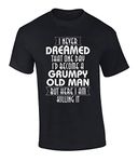 Funny Grumpy Old Man Graphic Short Sleeve T-Shirt - Black - XXXXL