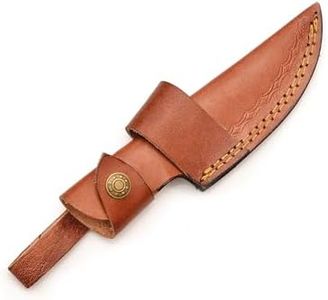 Hunting Hunts Handmade Genuine Cowhide Leather Knife Sheath, Horizontal Compact Carry, Heavy Duty Universal Cover, 9.5 x 5.5 x 1.75 inches (Brown, 5-Inches)