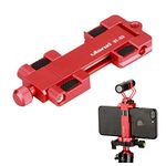 Ulanzi ST-03 Metal Smart Phone Tripod Mount with Cold Shoe Mount and Arca-Style Quick Release Plate for iPhone 11 pro max Xs X 8 7 Plus Samsung Huawei,Cell Phone Tripod Holder Clip Adapter (Red)