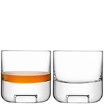 LSA Cask Whisky Tumbler 240ml Clear | Set of 2 | Mouthblown & Handmade Glass | KC01