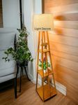 LightDecors Floor Lamp in Solid Wood & Natural Wood with Shade for Living Room,Bedrooms, Colour (Beige)