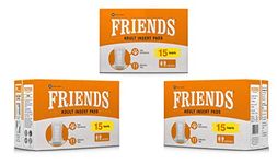 FRIENDS Unisex Disposable Adult Insert Pads - Pack of 3 (Each Pack 15 Pcs)