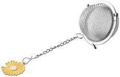 Fox Run Yellow Daisy Tea Infuser Ball, Stainless Steel Mesh Tea Ball for Loose Tea