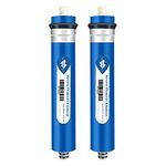 Membrane Solutions 150 GPD RO Membrane, Reverse Osmosis Membrane, RO Membrane Replacement, Reverse Osmosis Filter Replacement for Under Sink Home Drinking RO Water Purifier System (2 Pack)