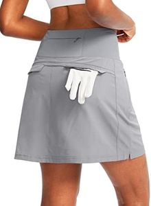 G Gradual Golf Skorts Skirts for Women with 5 Pockets Women's High Waisted Lightweight Athletic Skirt for Tennis Running, Light Grey, Small