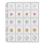 Coin Sleeves for 2x2 Coin Flips,Coin Page with 10 Pages Standard 9 Hole Coin Collecting Holders for Coin Collection