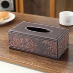 HOKIPO Leatherette Tissue Holder for Home, Car and Office, Brown (AR-4082-D3)