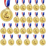 UOIENRT 24Pcs Soccer Medals, Gold Award Medals for Kids, Sports Competitions, Celebration, Sports Meeting, Party Favors(5cm)