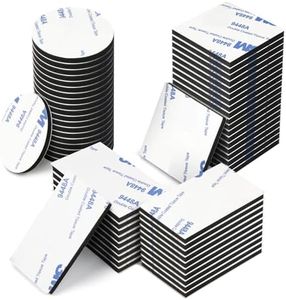 60PCS Heavy Duty Double Sided Adhesive Pads - Foam Tape for Walls, Cars & Home Decor | No Residue, Waterproof Mounting Tape with Strong Hold (White)