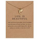 Inspirational HummingBird Necklaces for Women Birthday Gifts Best Friend Daughter Graduation Gift for Wife Girlfriend Anniversary Day Gifts Sparrow Bird Necklace Dove Pendant Necklace for Women