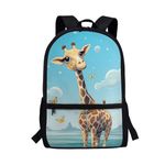 Showudesigns Cute Giraffe Kids Backpack Girls 7-8 9-11 Boys Bookbag Elementary Kindergarten School Bag Student Bookbags 3rd 4th 5th 6th Grade Schoolbag Butterfly 17inch Casual Daypack Blue