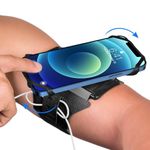 VUP Running Armband 360°Rotatable for iPhone 15/14/13/Pro Max/Pro/Mini/12/11/SE/Xs/XR/X/8/7/Plus, Fits All 4-6.7 Inch Smartphones, with Key Holder Phone Armband for Running Hiking Biking (Black)