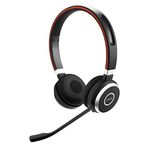 Jabra Evolve 65 SE Link380a UC Stereo- Bluetooth Headset with Noise-Cancelling Microphone, Long-Lasting Battery and Dual Connectivity - Works with All Other Platforms - Black