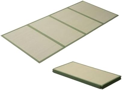 EMOOR Japanese Tatami Mat King Single Natural Rush Grass (Undyed), Foldable Igusa Mattress Floor Sleeping Japanese Futon Mattress Meditation Yoga Zen