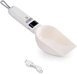 Navaris Digital Food Measuring Scoop - Electronic Scale Spoon for Kitchen, Dog Food, Cat Food, Pet Food - 250 ml / 250 g / 8.5 oz Cup USB Rechargeable