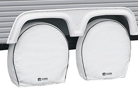 Classic Accessories Over Drive Deluxe RV Wheel Cover, Wheels 30"-33" Diameter, 9" Tire Width, White