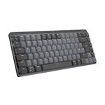 Logitech MX Mechanical Mini Wireless Illuminated Keyboard, Tactile Quiet Switches, Backlit, Bluetooth, USB-C, macOS, Windows, Linux, iOS, Android, Metal, QWERTY UK English Layout - Grey