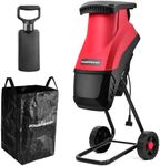 PowerSmart Electric Wood Chipper Shredder with 1.77" Feed Hopper, 45L Collecting Bag for Garden Branches 15-Amp
