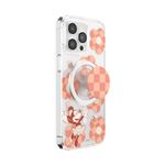 PopSockets iPhone 15 Pro Max Case with Round Phone Grip Compatible with MagSafe, Phone Case for iPhone 15 Pro Max, Wireless Charging Compatible, Disney - Minnie Checker Flower