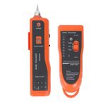 Goeco Network Toner RJ11 RJ45 Network Cable Tester Lan Tracker Wire Finder Cat5 Cat6 with 2 Network Wire Stripper, 9V Battery and Toolkit, Orange
