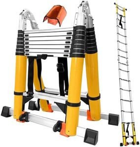 20FT Telescoping Ladder w. Stabilizer/Wheels/Cargo Hold,Adjustable Folding Extension Ladder A Frame 8+8 Foot Step Ladders for Home,Portable Aluminum Type 1A Ladder for Industrial,330lbs Capacity